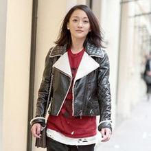 女明星皮衣,女明星演绎时尚皮衣风采